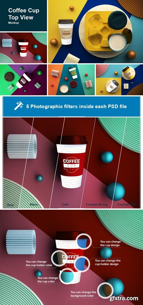 Coffee Cup Top View Mockup