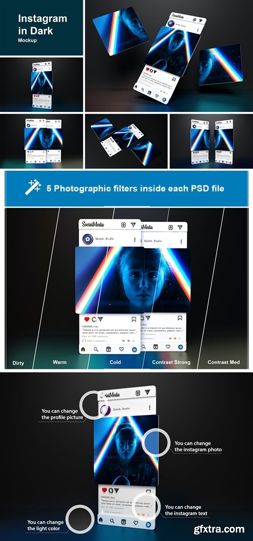 Instagram in Dark Mockup