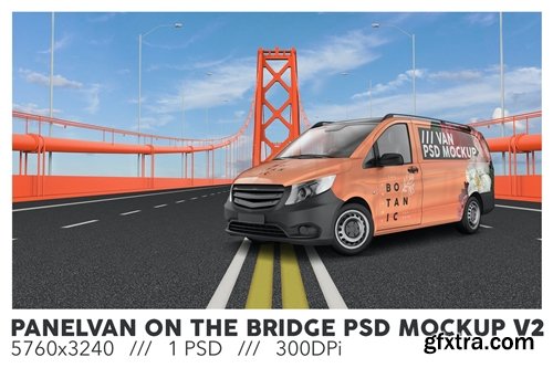 Panelvan On The Bridge PSD Mockup V2