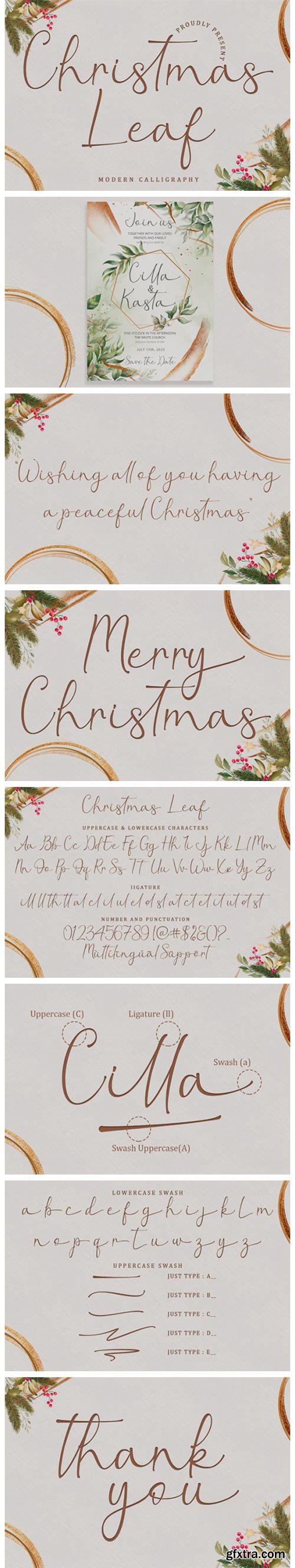 Christmas Leaf Font