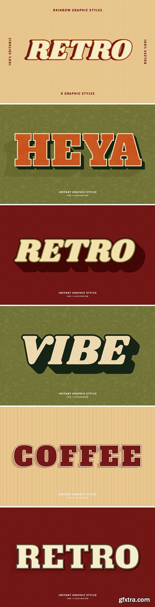 Retro Neutral Text Effects Set