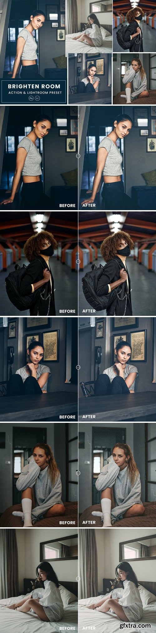 Brighten Room Action & Lightrom Presets