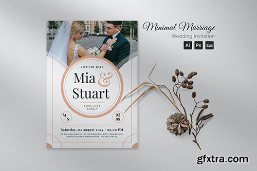 Minimal Marriage Wedding Invitation FA4KTY4