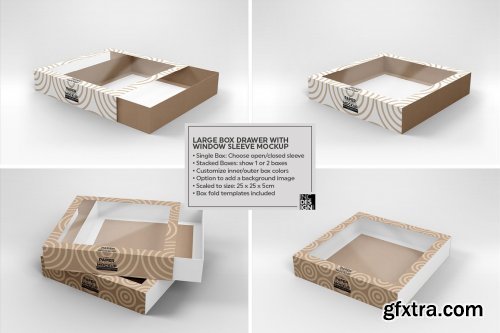 CreativeMarket - Large Box DrawerWindow Sleeve Mockup 5358012