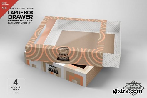 CreativeMarket - Large Box DrawerWindow Sleeve Mockup 5358012