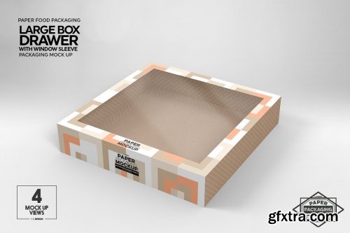 CreativeMarket - Large Box DrawerWindow Sleeve Mockup 5358012