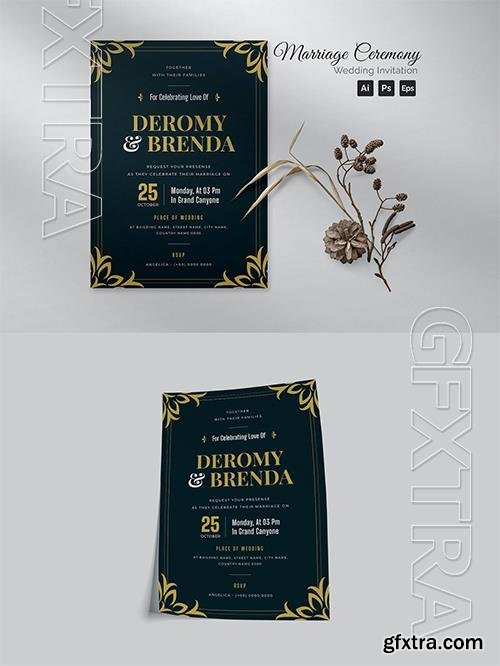 Marriage Ceremony Wedding Invitation 7WG5VFU