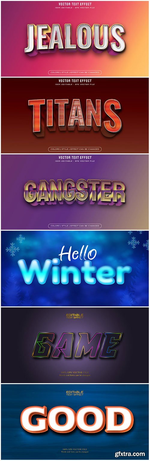 3d editable text style effect vector vol 175