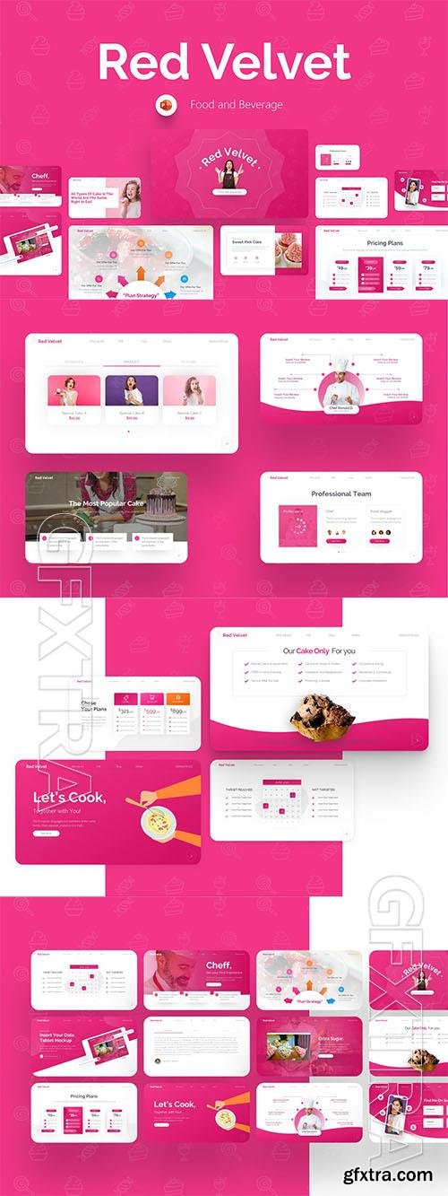 Red Velvet Food And Beverage PowerPoint Template TBYN4KH