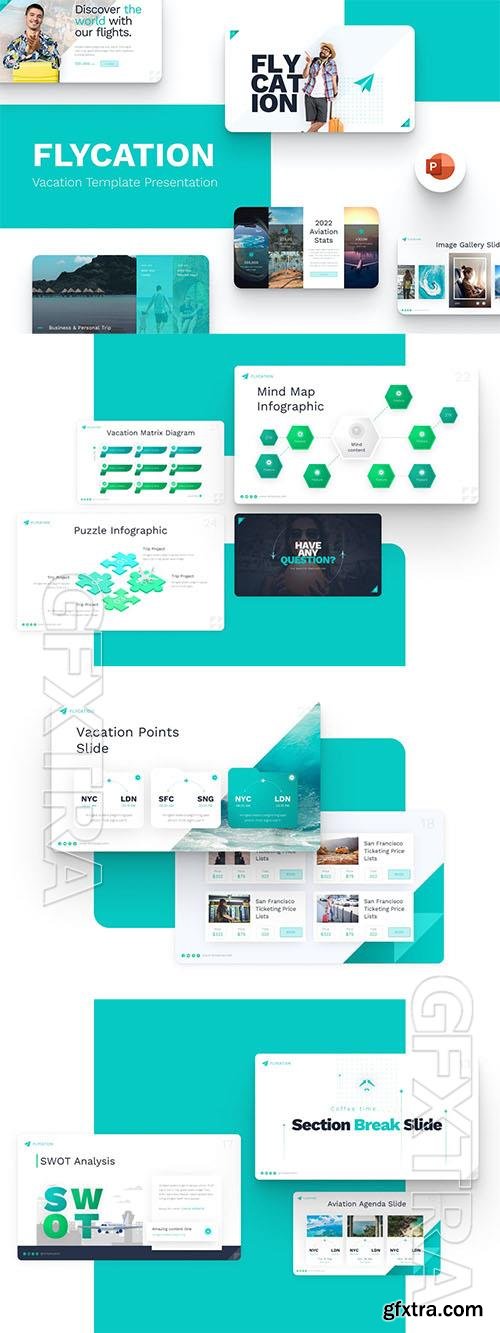 Flycation Vacation PowerPoint Template AJV3US2