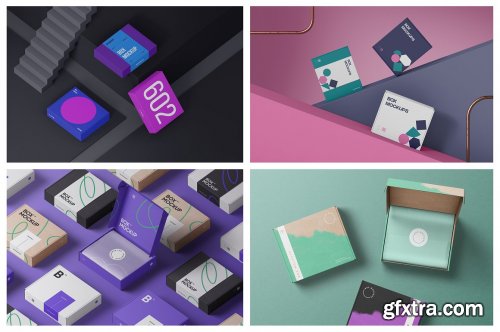 CreativeMarket - Box Mockup Bundle - Mailing Box 6264133