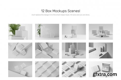 CreativeMarket - Box Mockup Bundle - Mailing Box 6264133