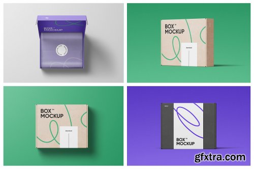 CreativeMarket - Box Mockup Bundle - Mailing Box 6264133