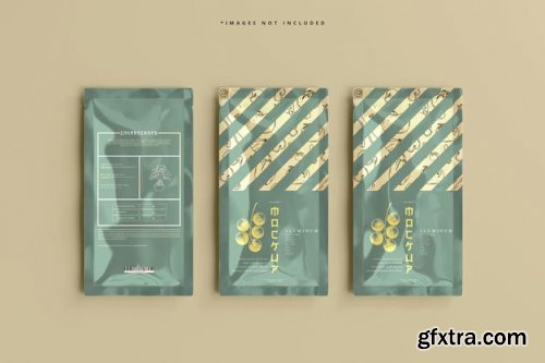 Aluminum foil sachet mockup