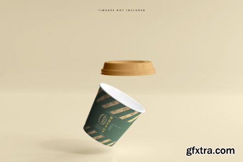 Small size biodegradable paper cup mockup