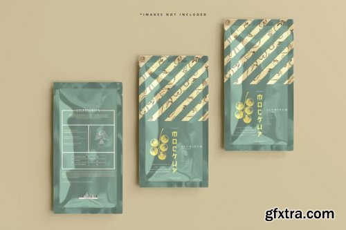 Aluminum foil sachet mockup