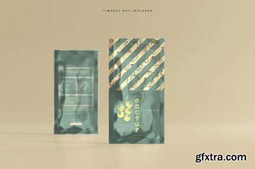 Aluminum foil sachet mockup