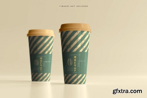 Large size biodegradable paper cup mockup