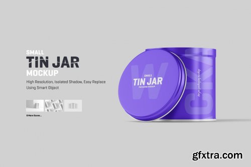 CreativeMarket - Small Tin Jar Packaging Mockup 6263945