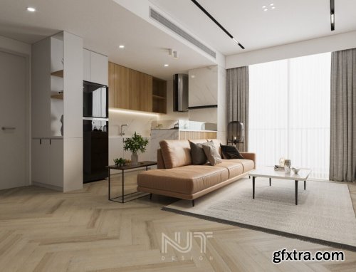 Interior Kitchen – Livingroom Scene By Nguyen Ngoc Tung