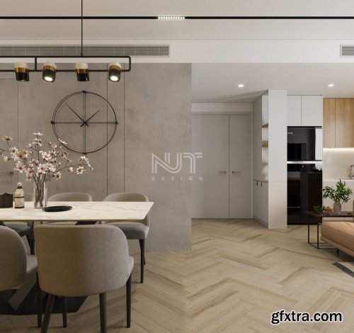 Interior Kitchen – Livingroom Scene By Nguyen Ngoc Tung