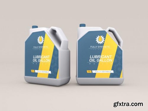 Engine oil plastic bottles mockup