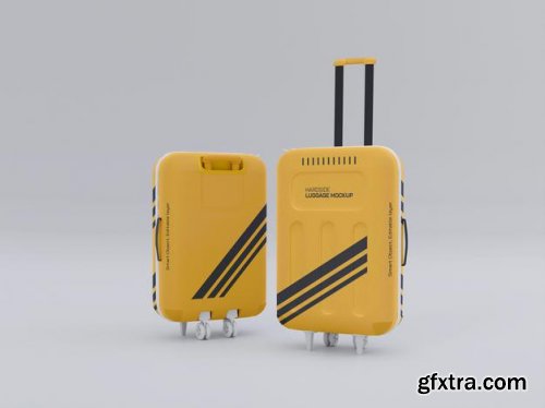 Hardside luggage mockup