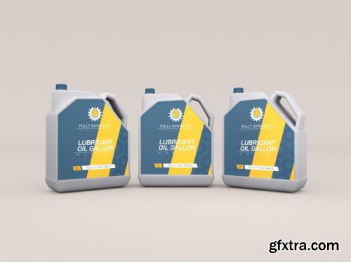 Engine oil plastic bottles mockup