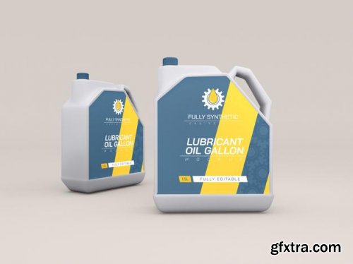 Engine oil plastic bottles mockup