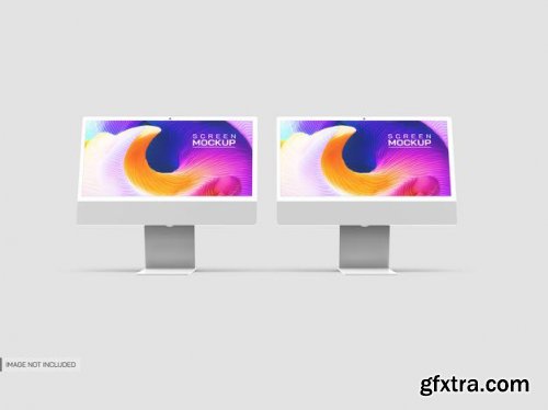 Isolated desktop screens mockup