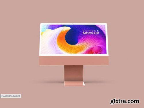 Isolated desktop screens mockup