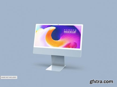 Isolated desktop screens mockup