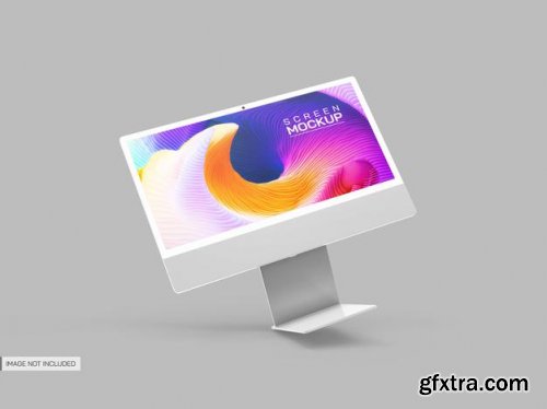 Isolated desktop screens mockup