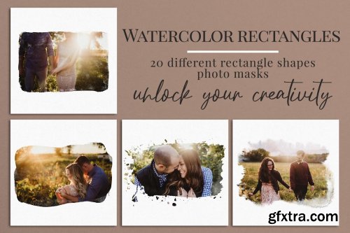 CreativeMarket - Watercolor rectangles photo masks 5924332