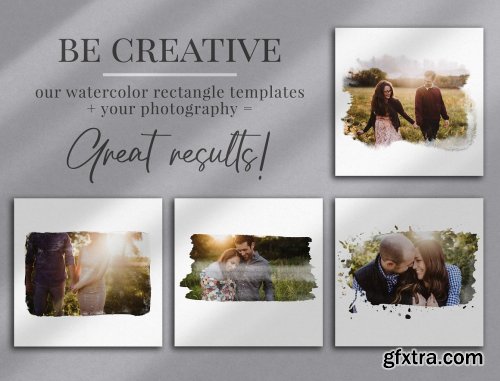 CreativeMarket - Watercolor rectangles photo masks 5924332