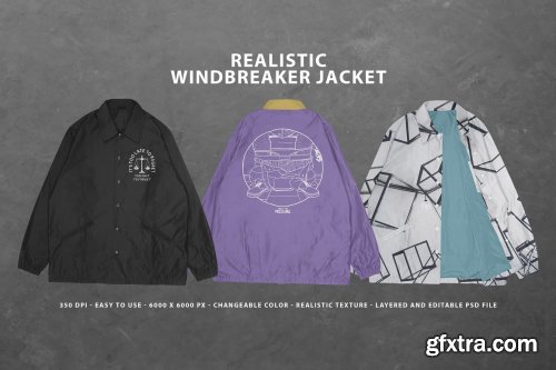 CreativeMarket - Realistic Windbreaker Jacket 6274355