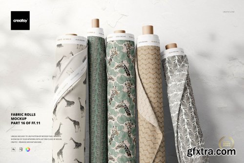 CreativeMarket - Fabric Rolls Mockup (16/FFv.11) 6258937