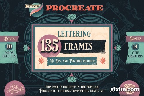 CreativeMarket - Procreate Frame Brush Stamps 5755575