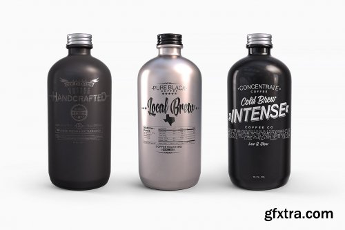 CreativeMarket - Plastic Metal Round Bottles Mockup 6180840