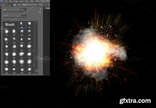 CreativeMarket - PS Gun Firing Brushes & Png Pack 6225317