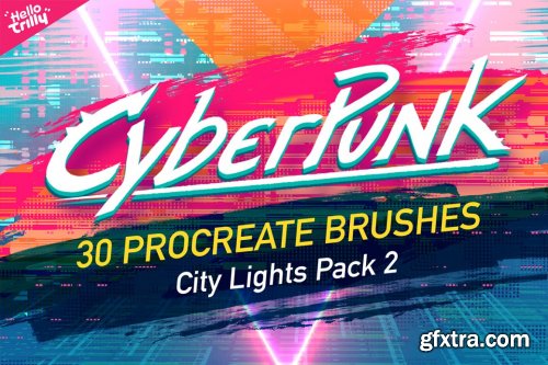 CreativeMarket - 30 more CyberPunk Procreate Brushes 6166895