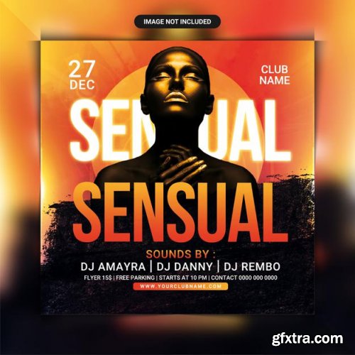 Sensual dj club party flyer