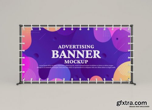 Advertising wall banner mockup