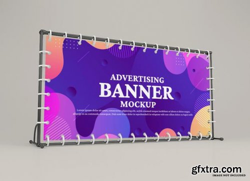 Advertising wall banner mockup