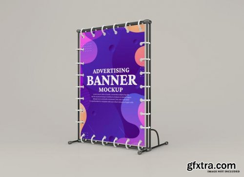 Advertising wall banner mockup