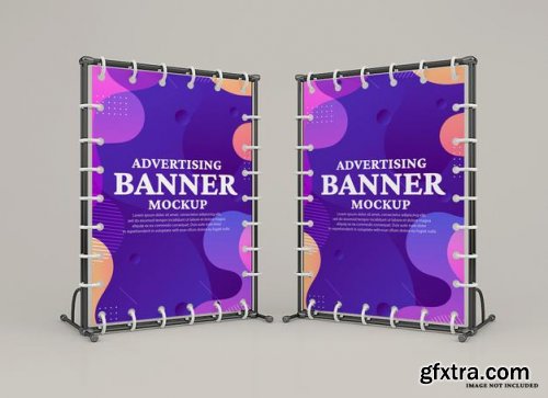 Advertising wall banner mockup