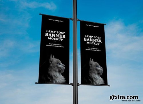 Advertising lamp banner mockup