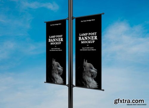 Advertising lamp banner mockup