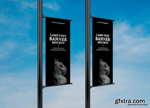 Advertising lamp banner mockup