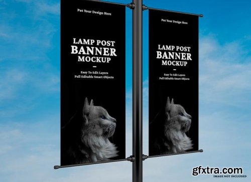 Advertising lamp banner mockup